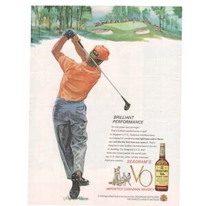 Seagrams VO Canadian Whisky Magazine Advertisement Color 1965 Vintage Golf